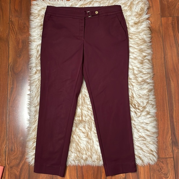 Anne Klein burgundy crop pant - Picture 1 of 8